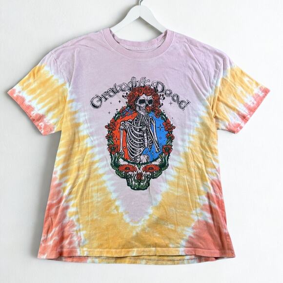 Grateful Dead Skeleton Logo With Roses Tie Dye T Shirt Size 2x Short Sleeve - Picture 1 of 7